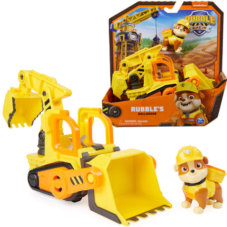 Psi Patrol Rubble Buldożer Koparka Pojazd Budowlany Rubble&crew + Figurka