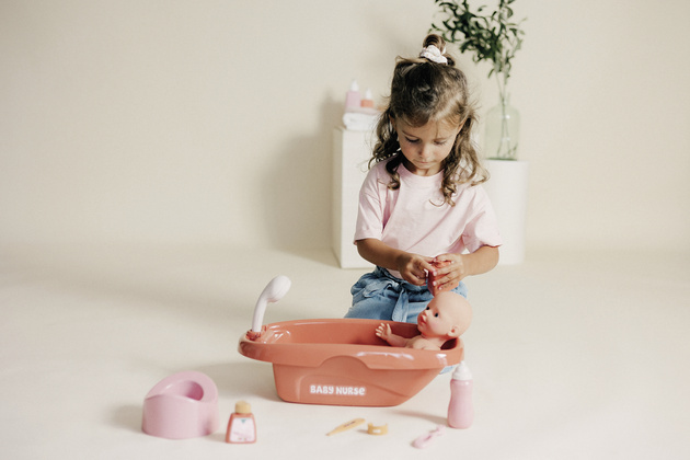 Baby Nurse Zestaw do kąpieli dla Lalek dla Małych Opiekunek wanienka i akcesoria