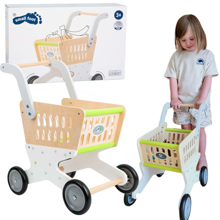 Mały Wózek Sklepowy na zakupy Drewniany Lekki Zabawkowy Small Foot