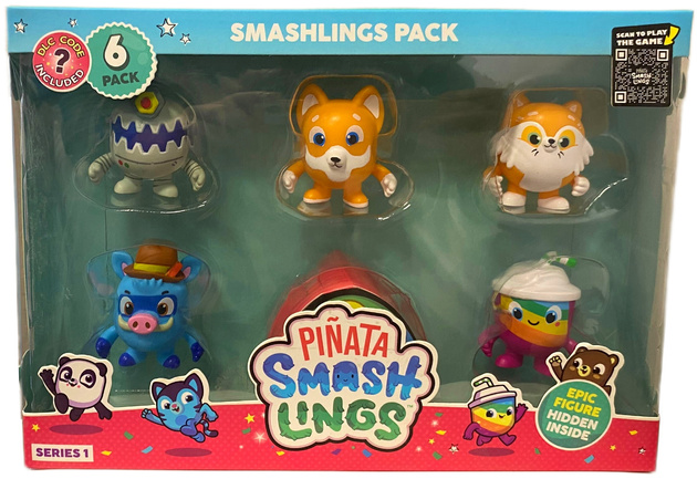 Zestaw Pinata SmashLings 6 losowych figurek stworki Smashlings Pack