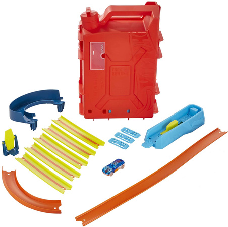 Hot Wheels zestaw Kanister Kaskaderskie Pudełko + samochodzik