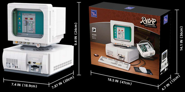 Klocki konstrukcyjne Pantasy Retro Vintage Komputer 1980s 1637 elementów