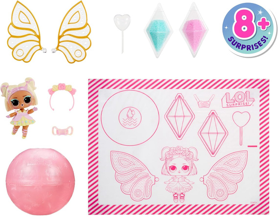 L.O.L Surprise Mały Zestaw Różowa kula Fairies Laleczka + 8 niespodzianek