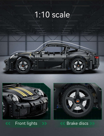 Klocki konstrukcyjne CaDA Zdalnie sterowany samochód miejski 35 cm auto z napędem RUF GT Pojazd Światło LED RC 1655 elementów