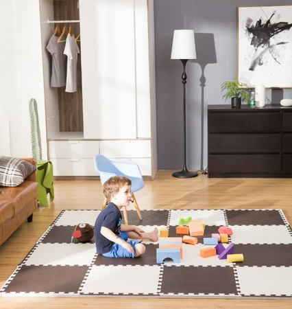 Mata piankowa podłogowa Humbi 120x60 Duże puzzle piankowe wodoodporne bezpieczne 2 szt. brązowy