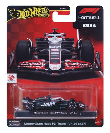 Hot Wheels Premium wyścigówka Formuła 1 2024 Moneygram Haas F1 Team VF-24 #27