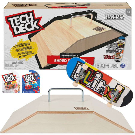 Tech Deck Fingerboard Zestaw drewniana rampa Shred Pyramid + deskorolka + GRATIS 2 Deskorolki MIX