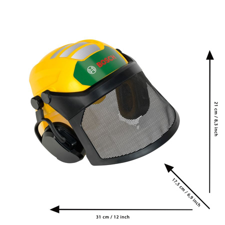 Klein Bosch kask zabawkowy drwala z przyłbicą ochronną i nausznikami