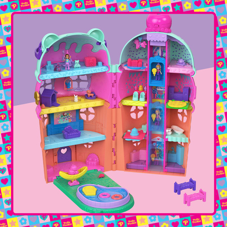 Polly Pocket Domek Lodowy Deser Gelato House zestaw z figurkami i akcesoriami 25+ elementów