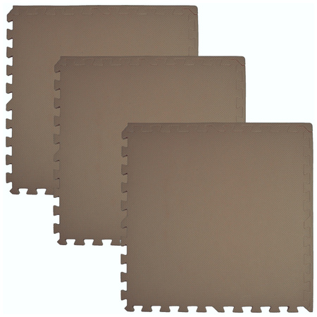 Mata piankowa podłogowa Humbi 180x60 Duże puzzle piankowe wodoodporne bezpieczne 3 szt. Ciemnobeżowy / ciemny beż cappuccino