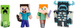 Minecraft Zestaw figurek metalowych Steve Alex Creeper Warden 6 cm
