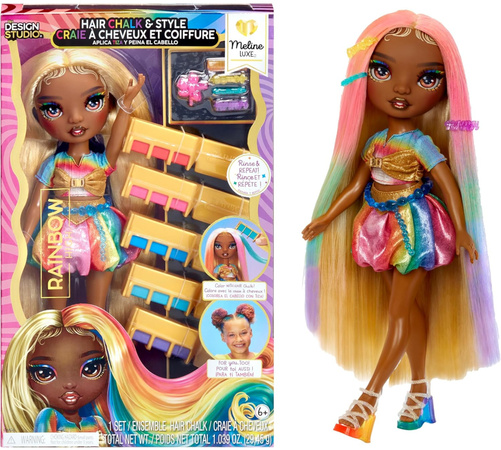 Lalka Rainbow High Hair Chalk Style Meline Luxe zestaw do kolorowanie włosów