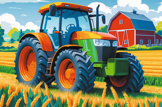 Trefl Puzzle 60 elementów Traktor Pojazd rolnika na farmie