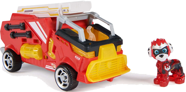 Psi Patrol The Mighty Movie Wielki Film Zestaw figurka Marshall pojazd czerwone auto wóz strażacki światło dźwięk