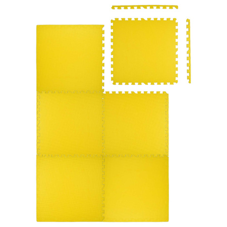 Żółta Mata piankowa podłogowa Humbi 180x120 Duże puzzle piankowe wodoodporne bezpieczne 6 szt. żółty