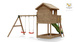 Plac zabaw drewniany ogrodowy Galaxy S domek, zjeżdżalnia, 2x huśtawka, piaskownica, drabinka