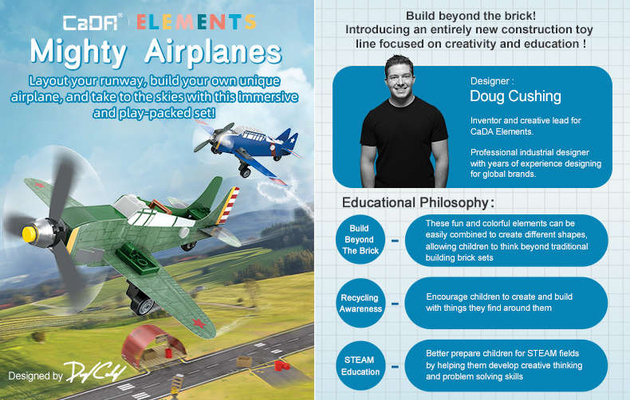 Klocki konstrukcyjne CaDA Zestaw 6w1 Samoloty z papieru i klocków 226 elementów