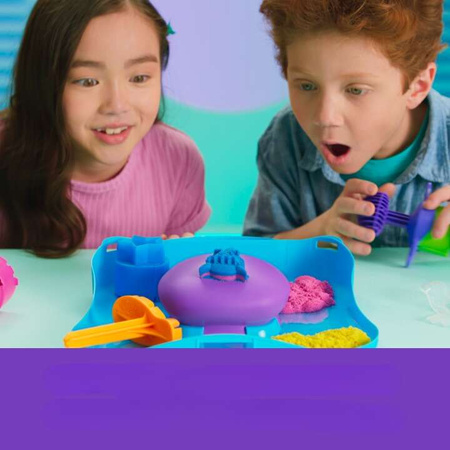 Piasek Kinetyczny plastyczny Kinetic Sand Ruchome formy zestaw Walizka 3 piaski + akcesoria