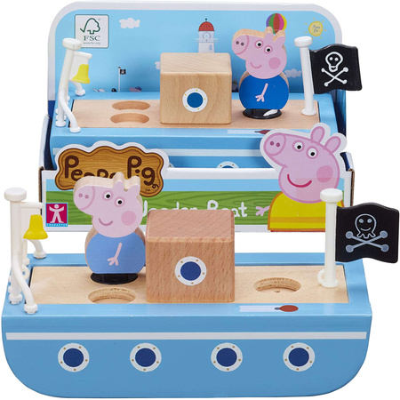 Świnka Peppa Drewniana łódka z figurką George'a