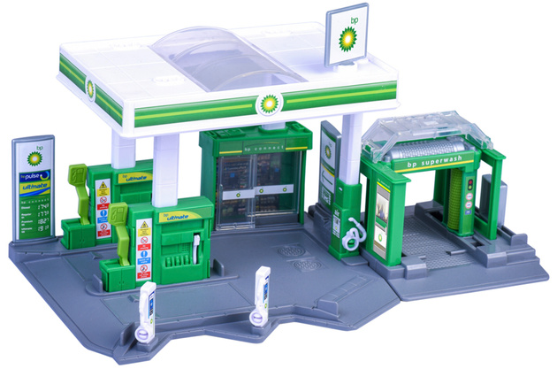 Zestaw Stacja Paliw BP Petrol Station + Metalowa Cysterna Biały Iveco