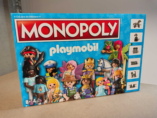 OUTLET Monopoly Towarzyska Gra Planszowa Rodzinna Playmobil wersja polska NIEPEŁNY KOMPLET