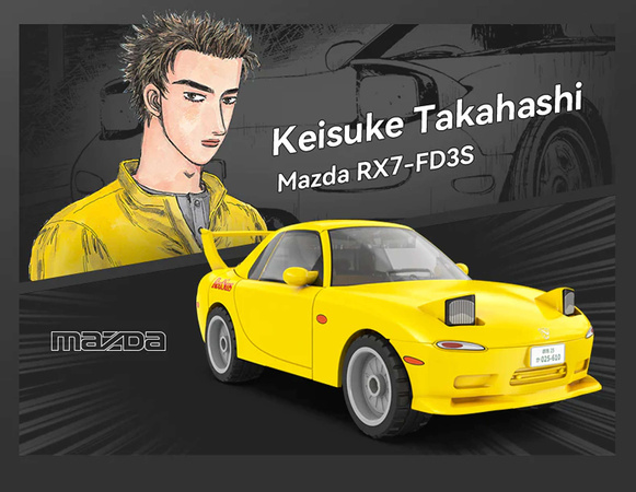 Klocki CaDA zestaw aut Mazda RX-7 FD3S, Toyota AE86 Trueno Initial D, Humvee 674 el.