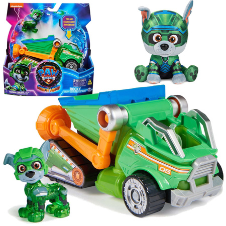 Psi Patrol Rocky Ciężarówka Pojazd Truck + Figurka The Movie Wielki Film + maskotka Rocky 15 cm