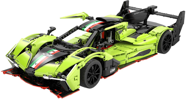 Klocki konstrukcyjne CaDA Zdalnie sterowany samochód 54 cm Auto wyścigowe Phantom Wing Pojazd 1817 elementów C63009W z napędem Power System JV1010/JV8011/JV5028/JV5029