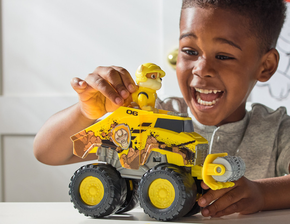 Psi Patrol Rubble Rescue Wheels Terenówka Pojazd Budowlany Z Figurką 6cm Monster Truck Buldożer