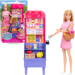 Zestaw Barbie & Teresa recipe for Friendship Malibu at the Market lalka sklep + akcesoria