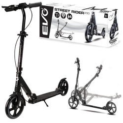 OUTLET Evo Składana Dwukołowa Hulajnoga Miejska Street Rider 200 Czarna 8+ PO ZWROCIE