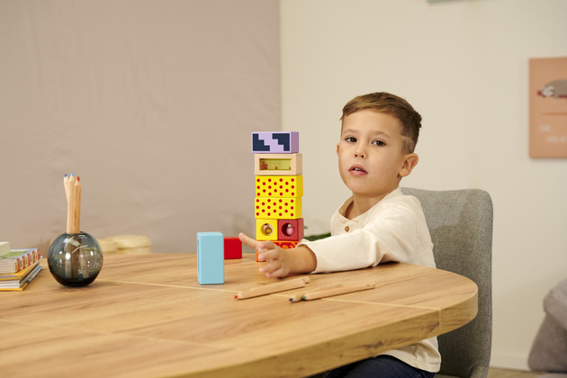 Kolorowe Drewniane Klocki z Dźwiękiem 12 Elementów