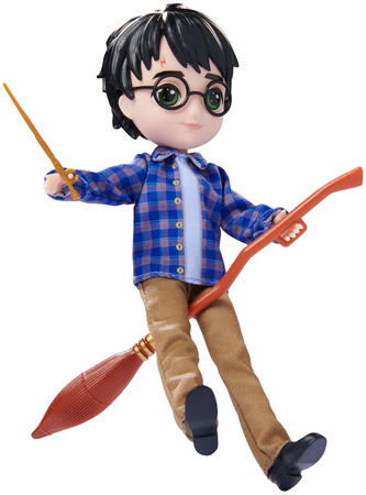 Lalki figurki kolekcjonerskie Harry Potter i sowa Hedwiga oraz Brilliant Hermiona Granger z kociołkiem i rudy kot Krzywołap + akcesoria 20 cm