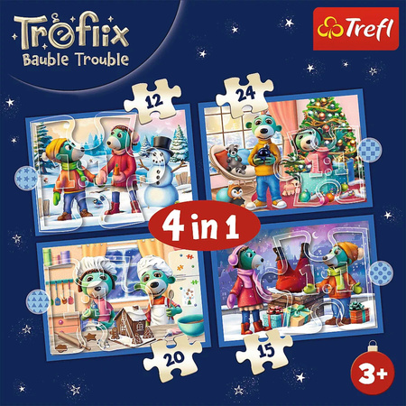 Trefl Puzzle 4w1 U Treflików pada śnieg Układanki dla Najmłodszych 3+