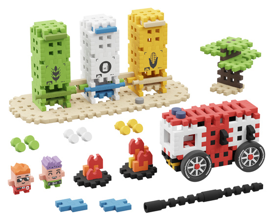 Klocki konstrukcyjne Mini Waffle City Akcja Strażacka 148 elementów Marioinex