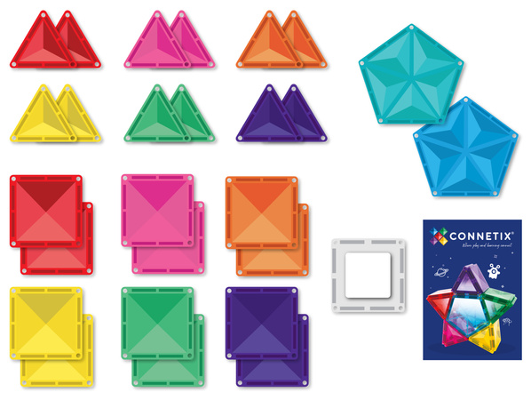 CONNETIX Light Star Pack Kreatywne klocki magnetyczne z podświetleniem 28 elementów