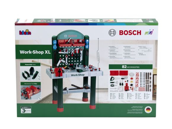 Duży Warsztat Zestaw z Narzędziami dla Dzieci Bosch 82 elementy Srebrny