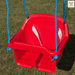 Huśtawka kubełkowa dla dzieci czerwona ogrodowa siedzisko