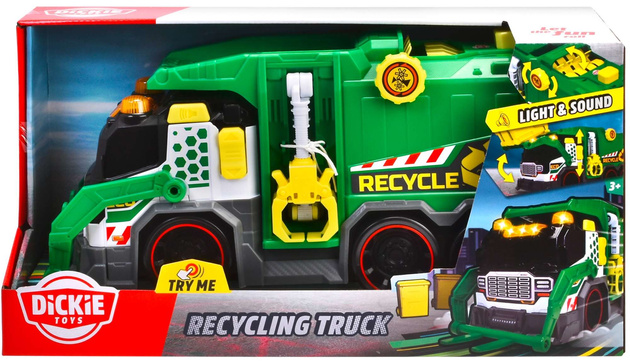 Duży Pojazd Interaktywna Śmieciarka do recyklingu Światło Dźwięk