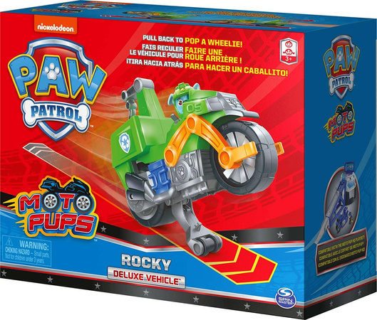 OUTLET Psi Patrol Moto Pups Rocky figurka i motocykl deluxe Spin Master PRODUKT WADLIWY