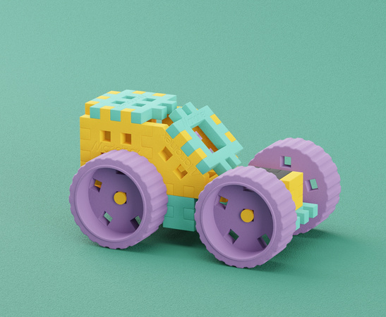 Klocki konstrukcyjne Mini Waffle zestaw Konstruktor Majster 200 elementów Marioinex