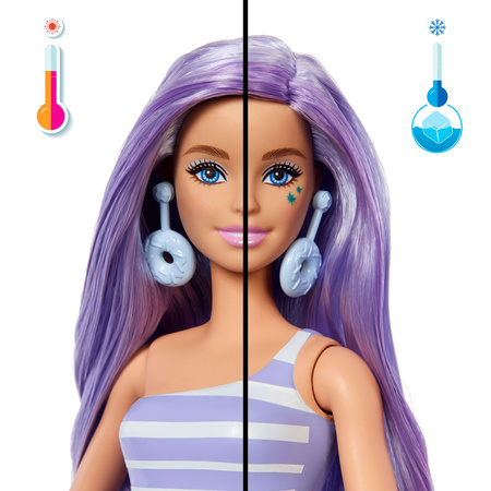 Lalka Barbie Pop Reveal zestaw z 8 niespodziankami fioletowy deser