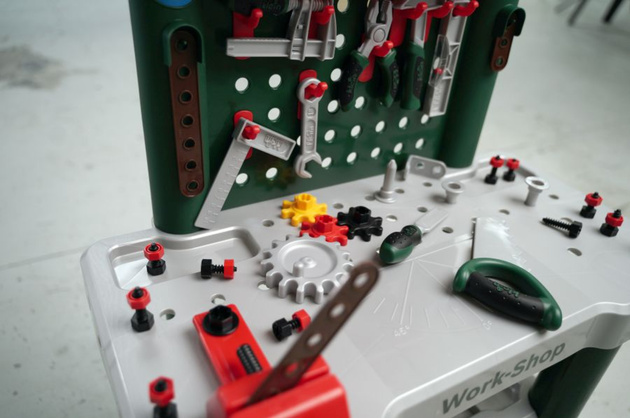 Duży Warsztat Zestaw z Narzędziami dla Dzieci Bosch 82 elementy Srebrny