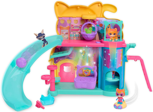 Disney Junior Superkoty Super Kitties Zestaw Plac zabaw Purr'n'Play + Figurki Kociaków Akcesoria Światło Dźwięk