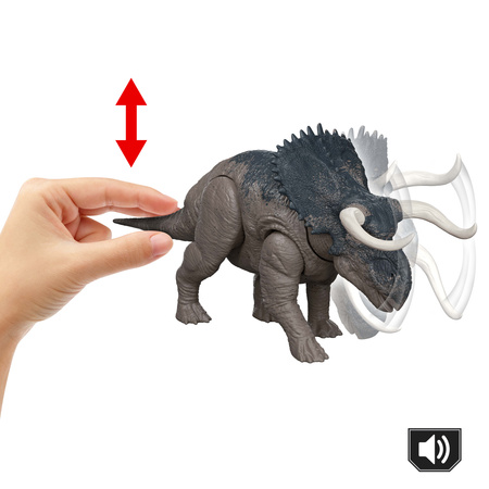 Figurka Dinozaur Nasutoceratops Jurassic World Rebirth Wild Roar dźwięk 30 cm