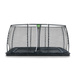 Trampolina ogrodowa naziemna Dynamic EXIT z siatką zabezpieczającą 305 x 519 cm czarna