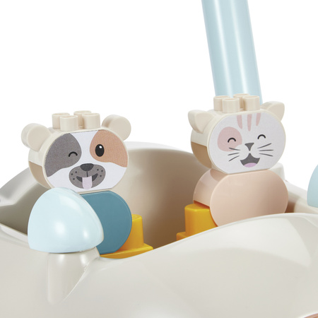 Zestaw Pchacz Autko z Klockami 17 Elementów Krowa Kotek