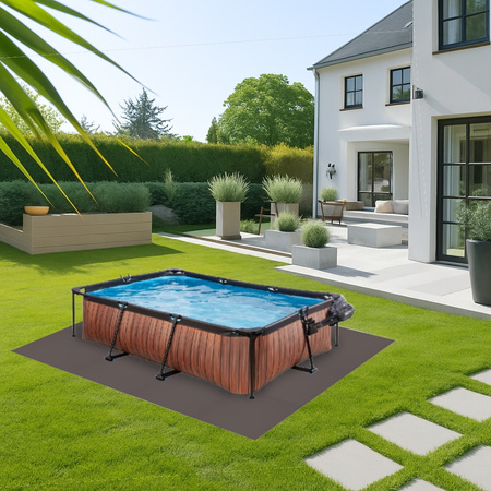 Humbi mata piankowa puzzle piankowe wodoodporne pod basen 12 szt. brązowe 240 x 180 x 1 cm