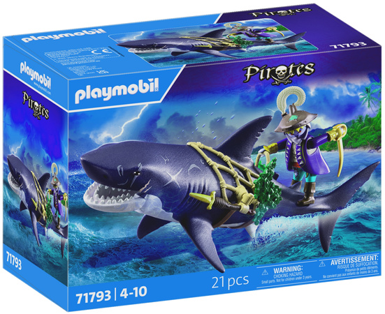 Playmobil Pirates Zestaw Rekin olbrzym z piratem 21 elementów