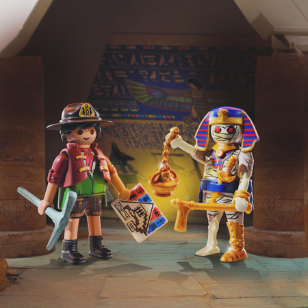 Playmobil Duo Pack Zestaw Uzupełniający Poszukiwacz Skarbów i Mumia 10 elementów
